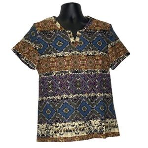 ZYFGfree Geometric Aztec Inspired Shirt (Size:XL, Color:Multi)
